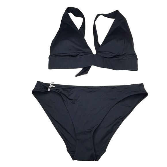 Everlane Other - Everlane The Thigh-High Bikini Bottom &Triangle Bikini Top 2 PC Black Large NWT